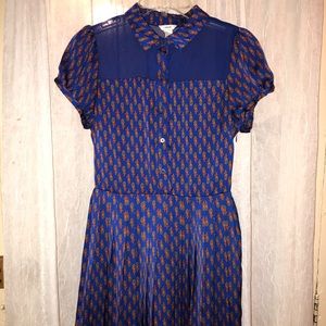 Forever 21 Vintage Inspired Pleated Dress